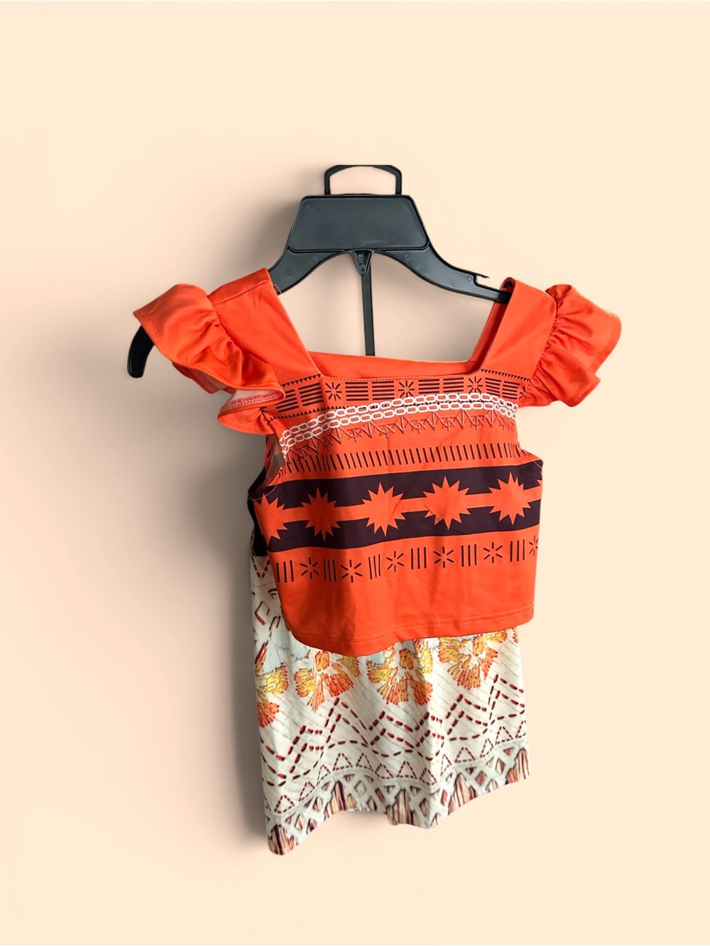 Orange Printed Two-Piece costume/dress up Moana